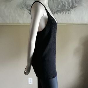 Gap Womens Black Crochet Sleeveless Tank Top sze M